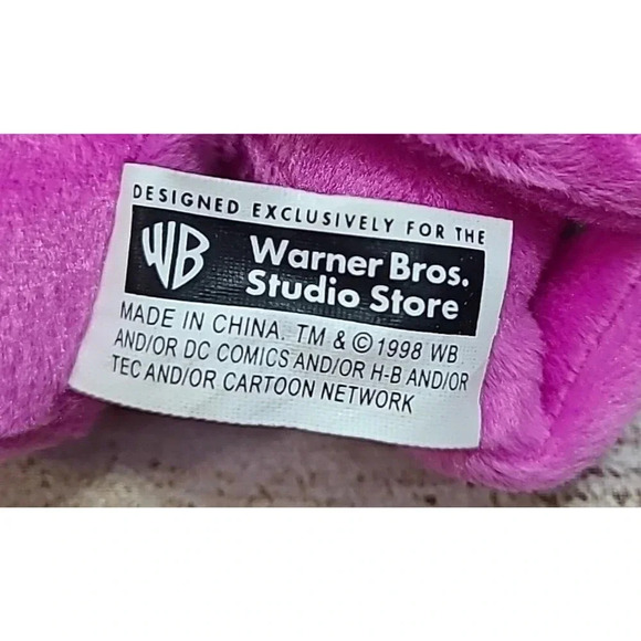 Vintage Warner Bros Plush Snagglepuss Stuffed Animal Beanbag 9" 1998 Old Stock - Picture 6 of 6